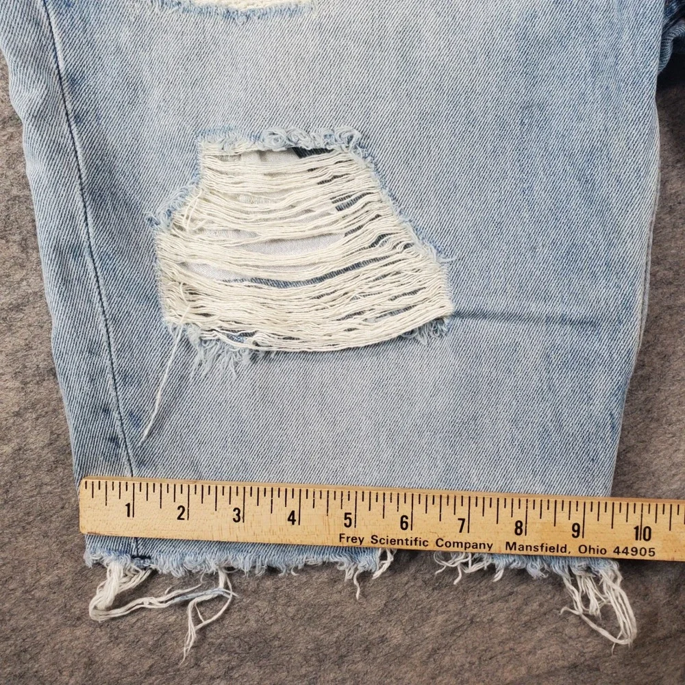 Levi's 511 Distressed Denim Shorts Mens 36 Light Blue Slim Fit Raw Hem Casual